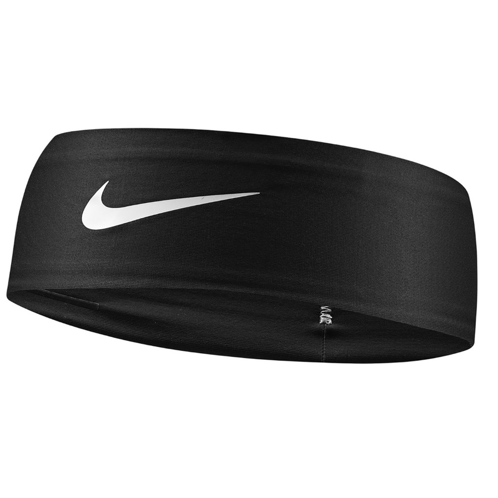 Nike Dry Wide Headbands in Black with White Swoosh - 2 Available